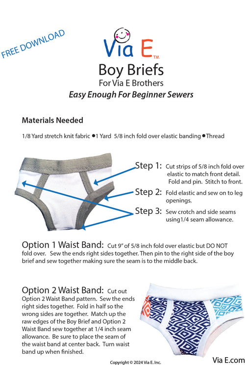 Via E Boy Briefs Sewing Pattern