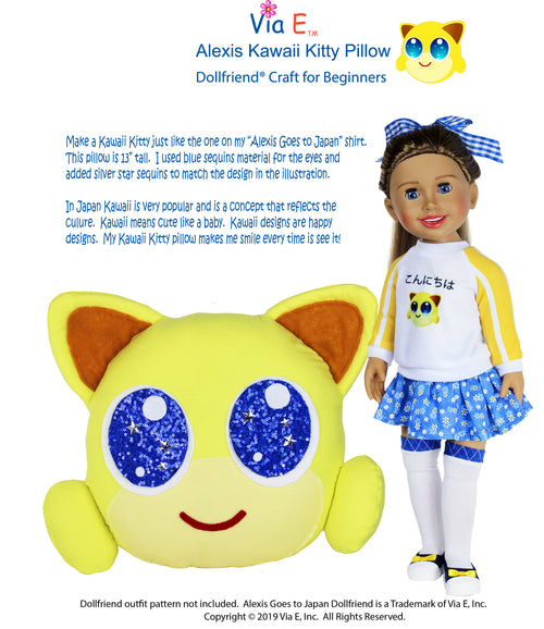 Alexis Kawaii Kitty Pillow Pattern