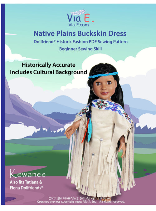 Native Plains Buckskin Dress Historic Fashion PDF Sewing Pattern
