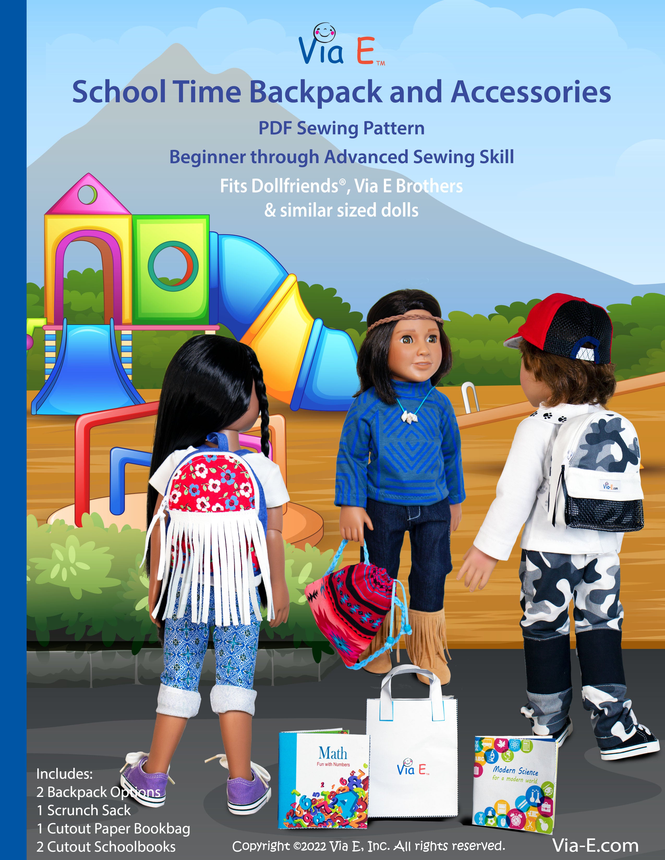 School Time Backpack and Accessories Pattern