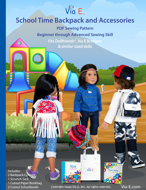 School Time Backpack and Accessories Pattern