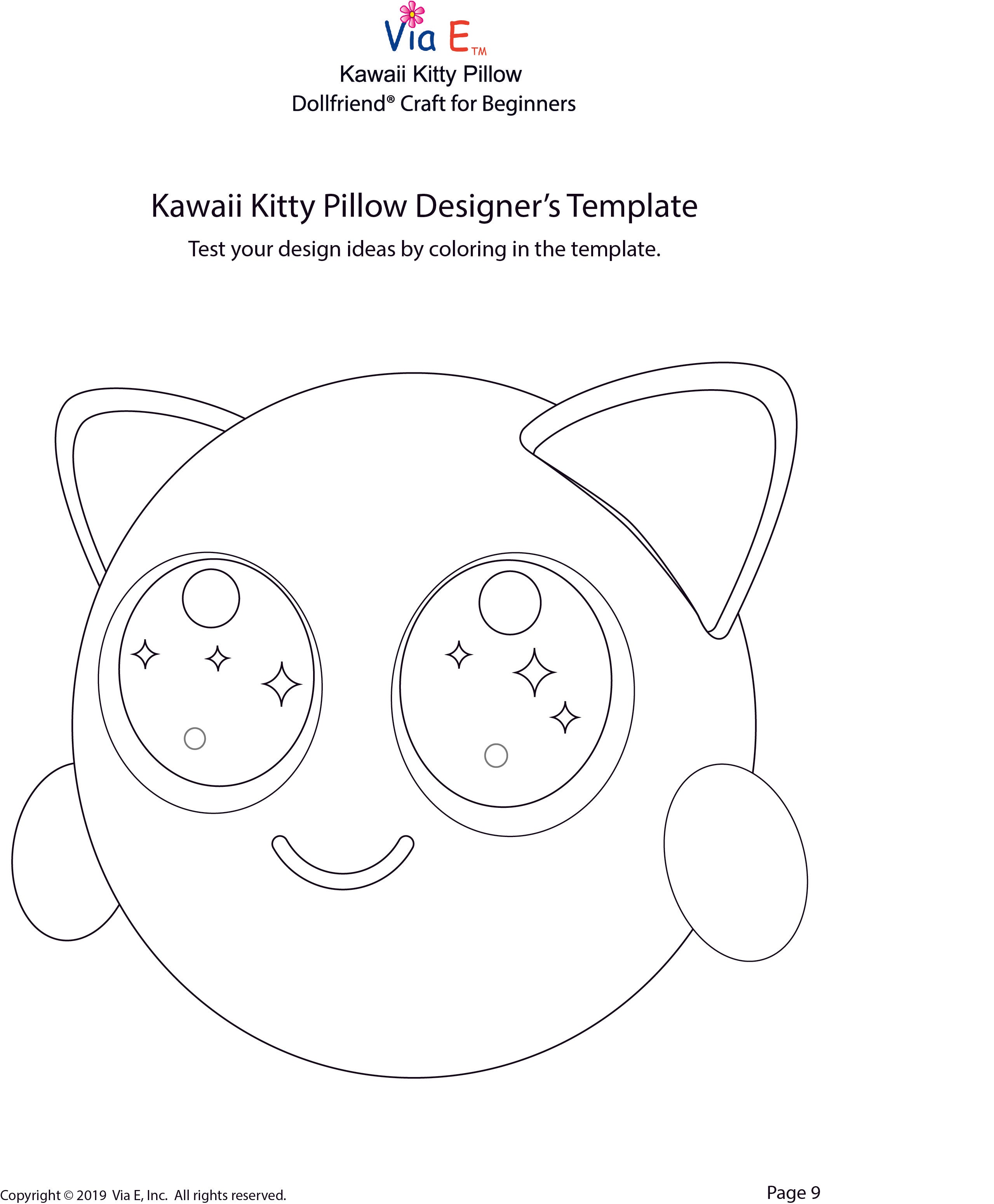 Alexis Kawaii Kitty Pillow Pattern