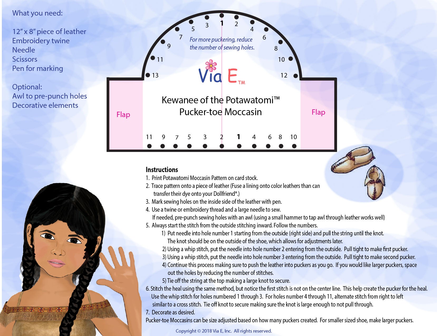Kewanee's Pucker-toe Moccasin Pattern Donation