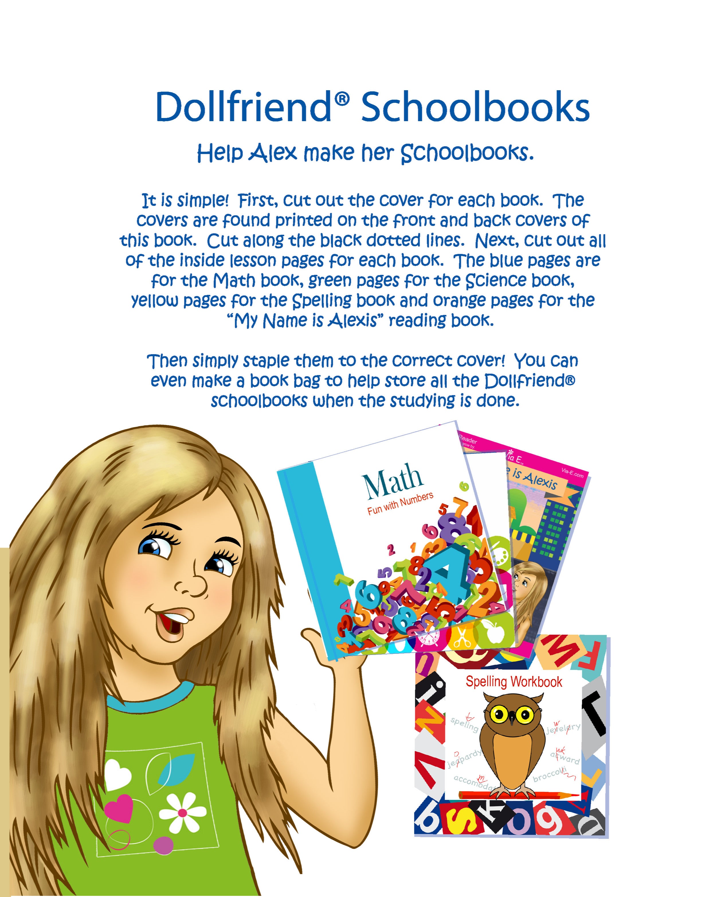 My Schoolbooks - Accessory Activity for Girls and Dollfriends(R)