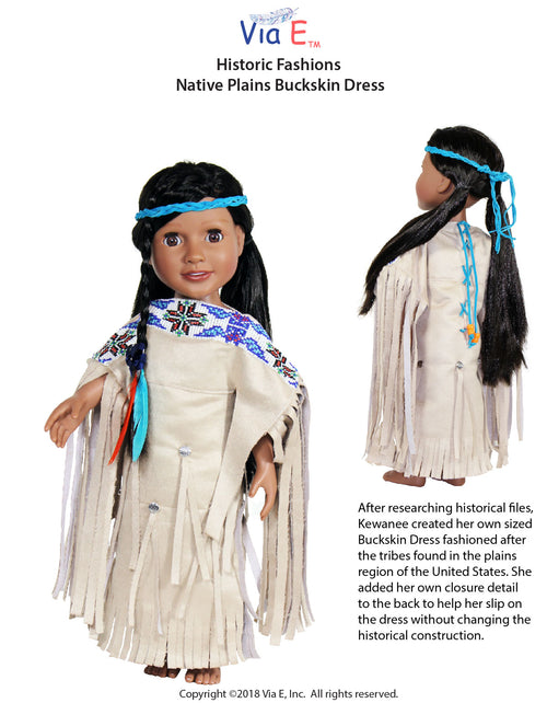 Native Plains Buckskin Dress Historic Fashion PDF Sewing Pattern